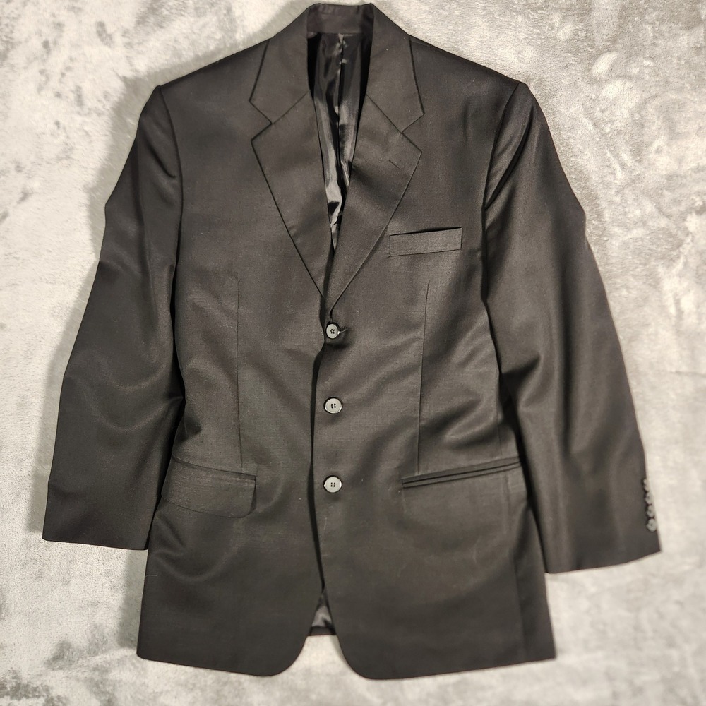Armani Blazer Men 38R Black Wool Blend Suit Jacket